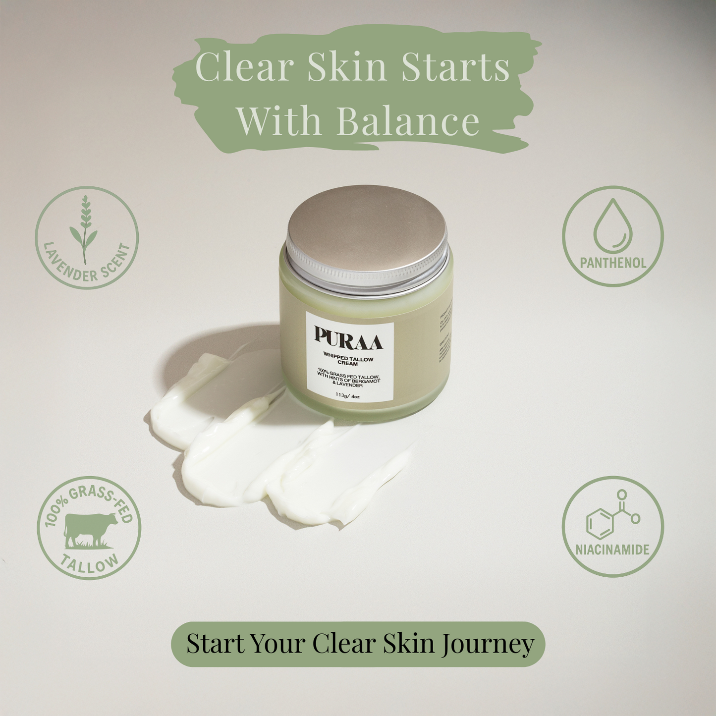 [PURAA] Whipped Tallow Cream (113g)